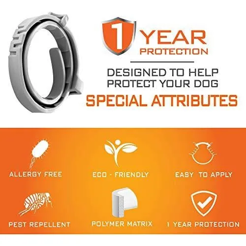 MASOLD Dog Flea and Tick Control Collar - 12 Months Flea and Tick Control for Dogs - Natural, Herbal, Non-Toxic Dog Flea Treatment - Waterproof Protection and Adjustable Best Flea Collar for Dogs