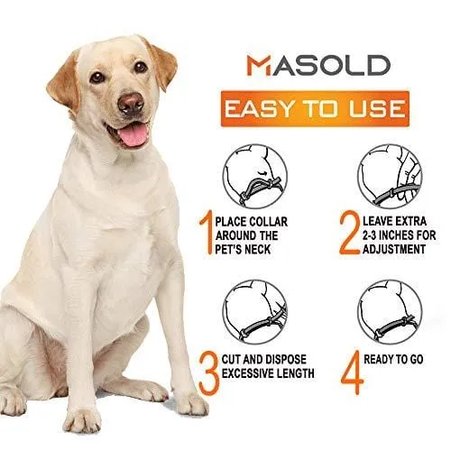 MASOLD Dog Flea and Tick Control Collar - 12 Months Flea and Tick Control for Dogs - Natural, Herbal, Non-Toxic Dog Flea Treatment - Waterproof Protection and Adjustable Best Flea Collar for Dogs
