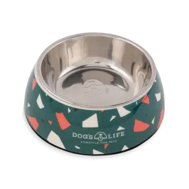Melamine Stainless Steel Bowl Terrazzo - Blue