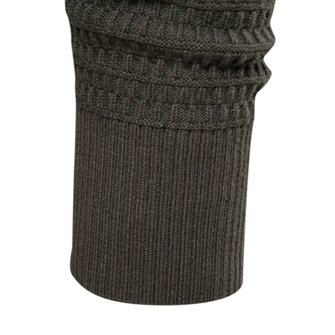 Men's Classic Cotton Knitted Long Sleeve Jumper with Button Detail | Ideal for Autumn/Winter