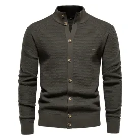 Men's Classic Cotton Knitted Long Sleeve Jumper with Button Detail | Ideal for Autumn/Winter