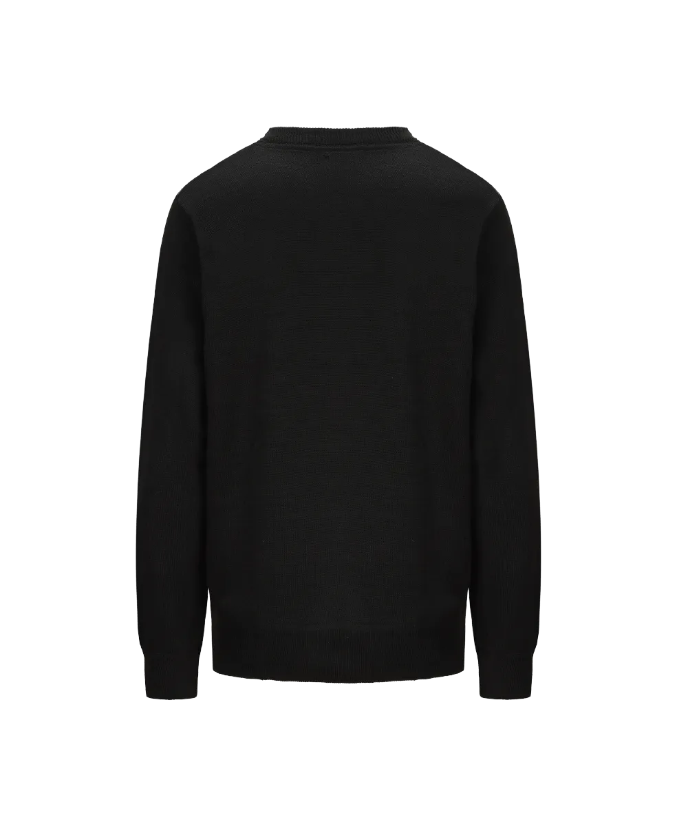 Men's Crew Neck Argyle Pattern Knitted Sweater