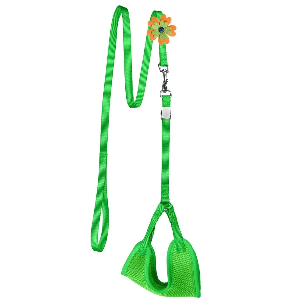 Mesh Step-In Nylon Harness   Optional Flower Leash