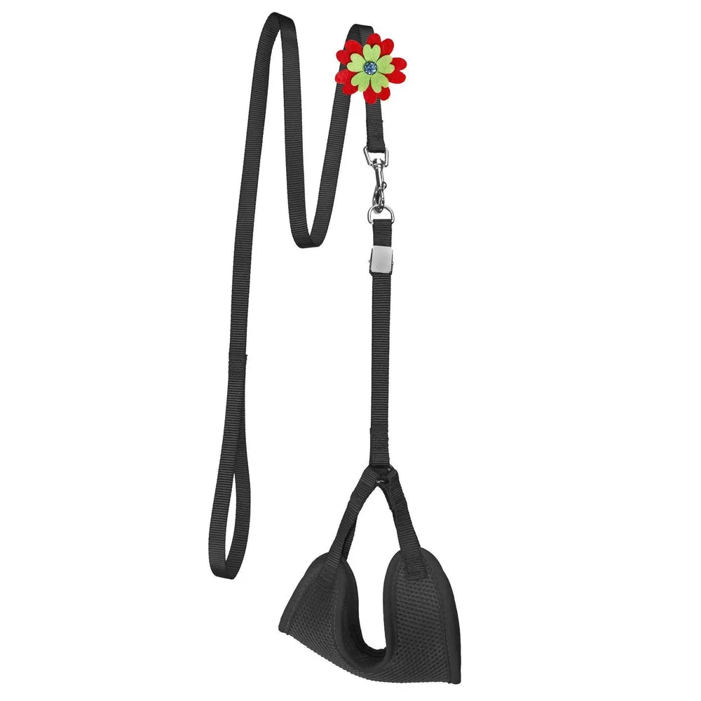 Mesh Step-In Nylon Harness   Optional Flower Leash