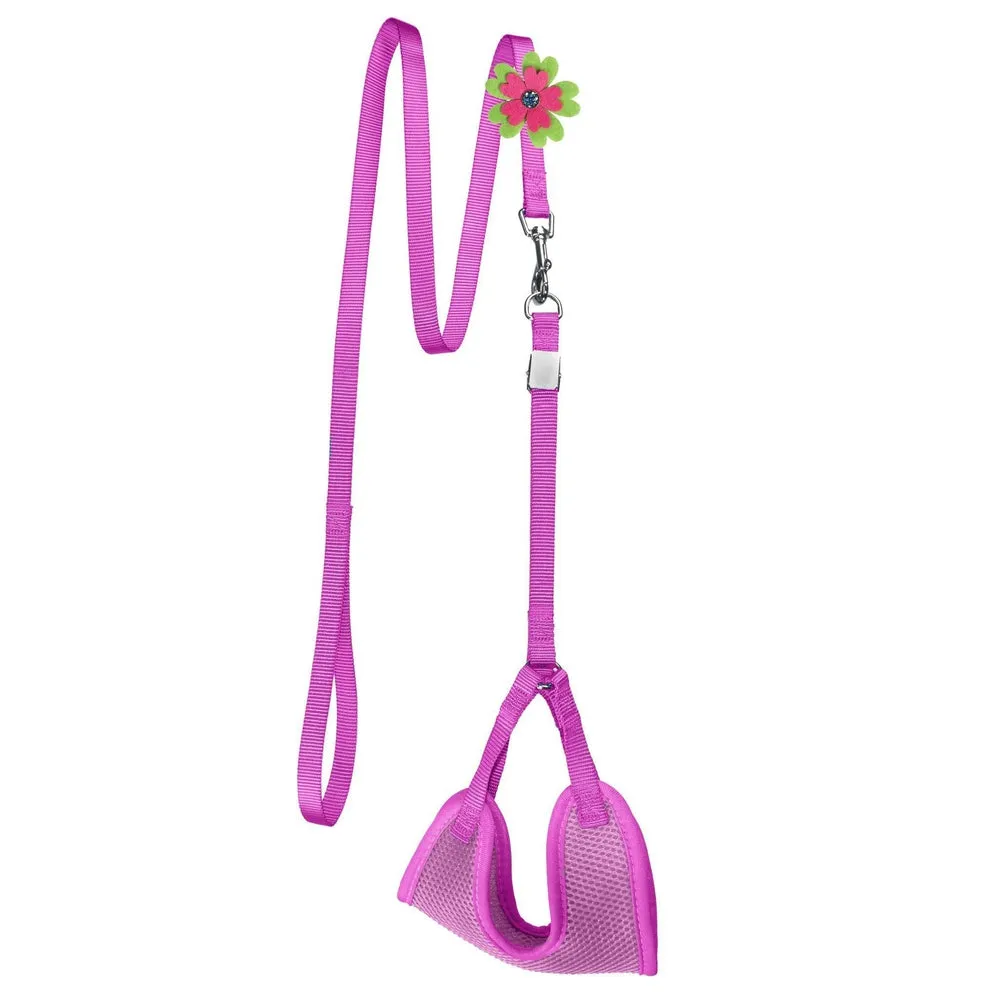 Mesh Step-In Nylon Harness   Optional Flower Leash