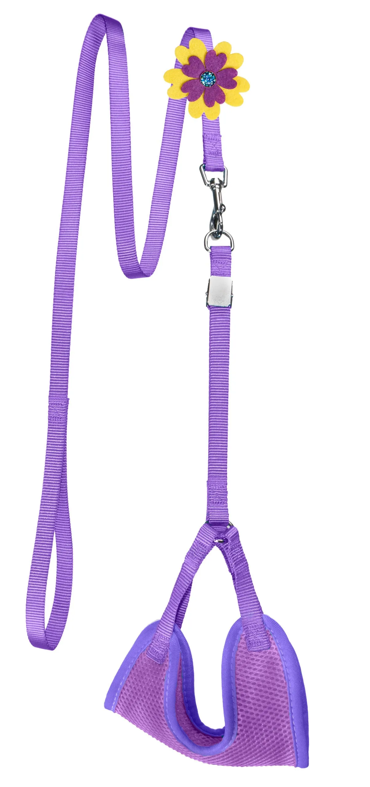 Mesh Step-In Nylon Harness W/ Flower