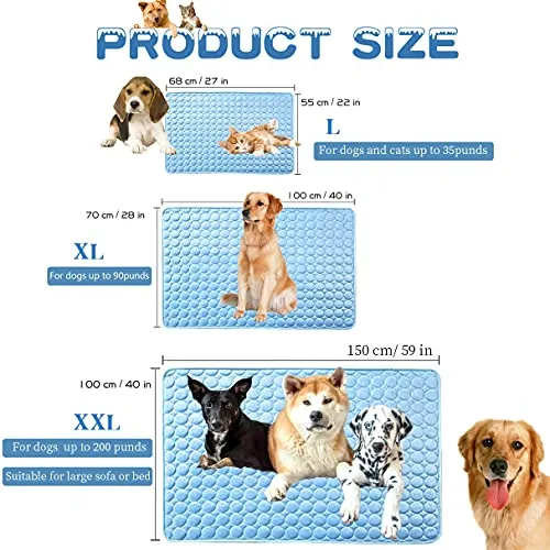MICROCOSMOS Summer Cooling Mat & Sleeping Pad- Water Absorption Top, Waterproof Bottom, Materials Safe, Easy Carry, EZ Clean. Keep Cooling for Pets, Kids and Adults.（27"x 22"） L