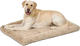 MidWest Homes for Pets QuiteTime Deluxe Wave Bolster Bed for Large Dogs; Easily Machine Wash and Dry; Tan; 42"; 40242-WVTN