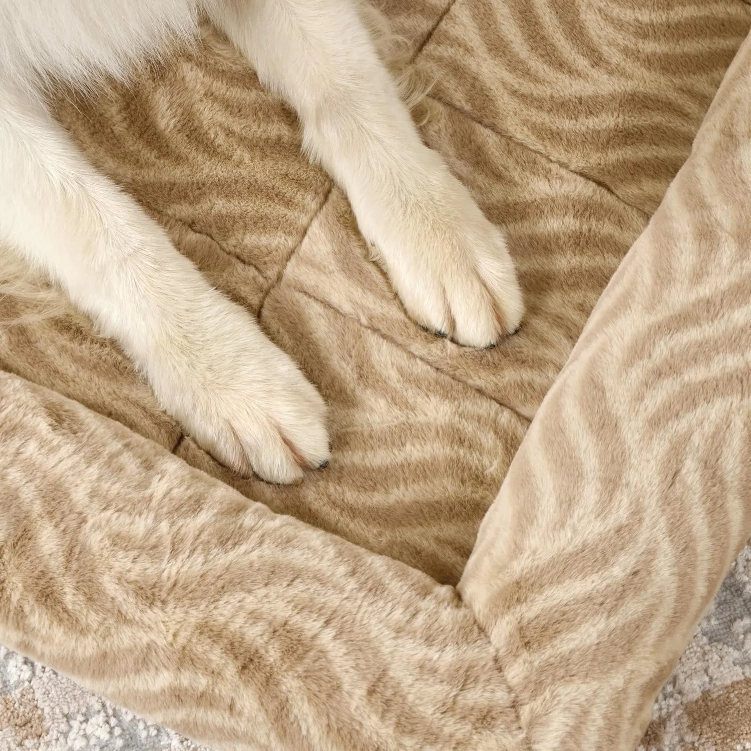 MidWest Homes for Pets QuiteTime Deluxe Wave Bolster Bed for Large Dogs; Easily Machine Wash and Dry; Tan; 42"; 40242-WVTN