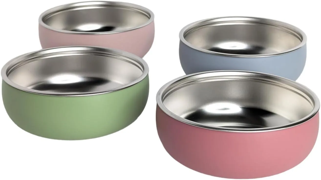 Monkey Proof Non-Toxic Stainless Steel Child Bowl 5 with Non-Slip Silicone Shell, Multi-color, (Set of 4 bowls) Unbreakable, Mess Free Feeding for Babies, Toddlers, Kids, BPA free