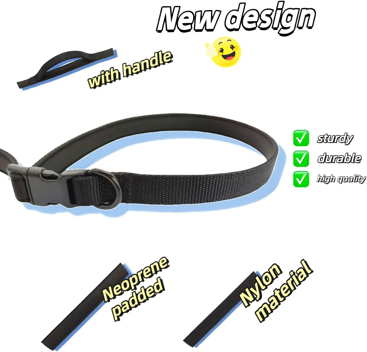 Multifunctional Dog Leash with Extra Handle -4 in 1 Hands-Free Adjustable Dog Leash for Jogging, Walking, Running - Fits Small and Medium-Sized Dogs (Black, M)