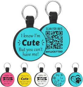 MYLUCKYTAG QR Code Silicone Dog Cat Tag - Online Pet Profile, Location Alert Email, Digital Pet ID, Quiet, Durable