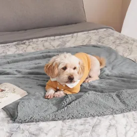 NICETOWN Waterproof Dog Blanket Bed Cover Sherpla Fleece Cozy Plush Bed Large Dog Blanket for Couch Sofa Floor Protecting, Pet Day for Present, 50" W x 60" L, Light Grey
