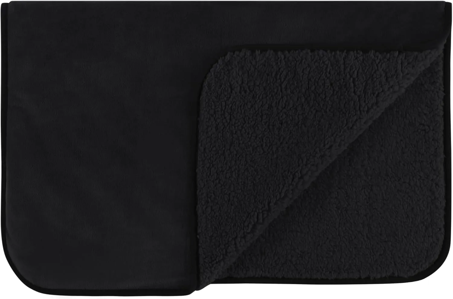 NICETOWN Waterproof Fleece Dog Blanket, Pet Blanket Medium Large Dogs, Sherpa Fleece Throw Bed Couch Protector Indoor Cat Puppy Kitten, Reversible Warm Soft Fuzzy, Pet Lovers Present, 50x60, Black