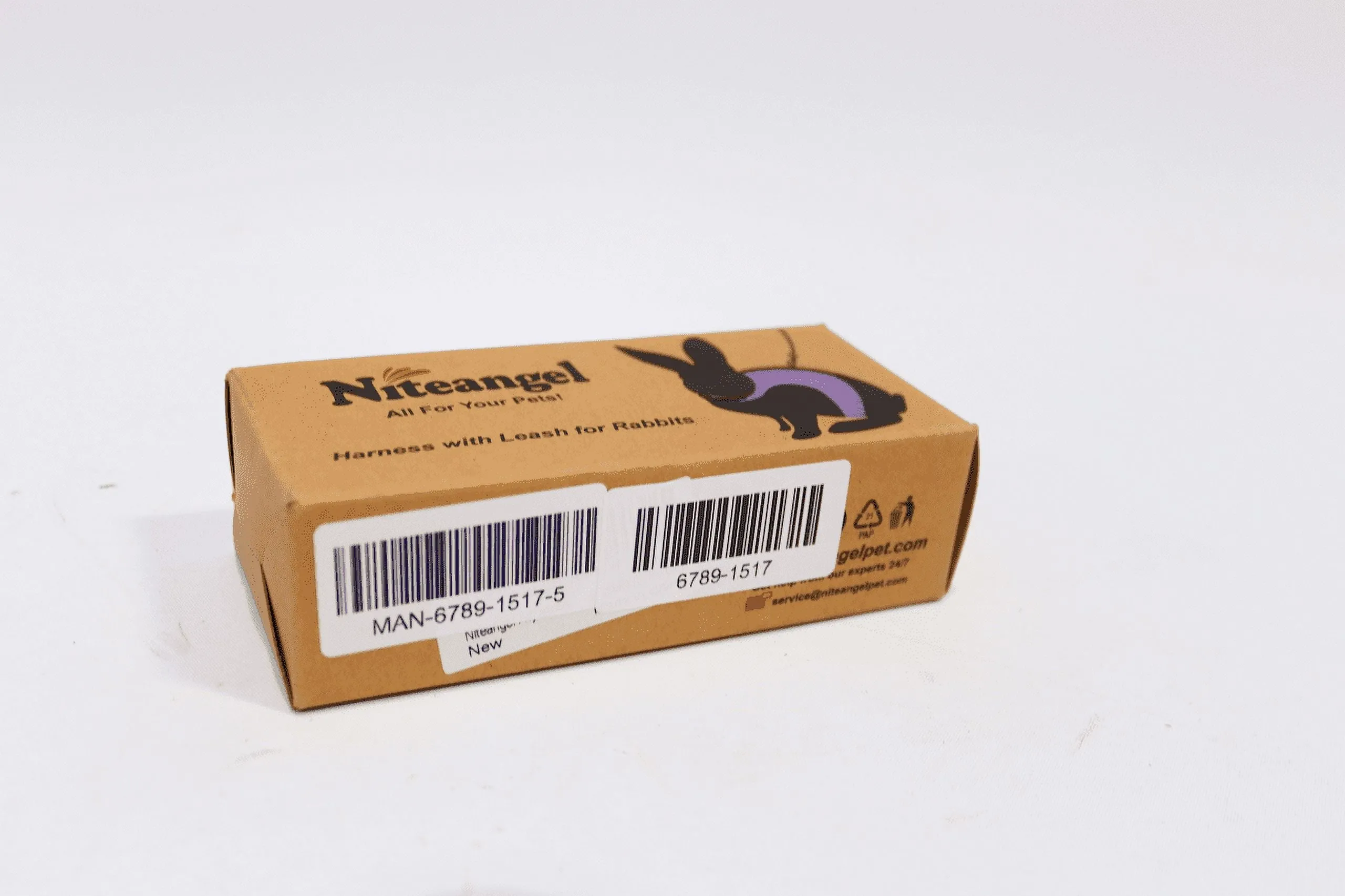 Niteangel Adjustable Soft Harness with Elastic Leash for Rabbits (L, Purple)