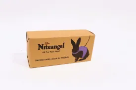Niteangel Adjustable Soft Harness with Elastic Leash for Rabbits (L, Purple)