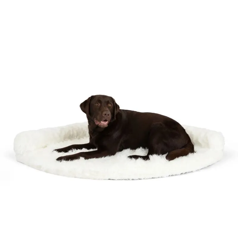 Paw Brands, PupRug™ Space Saver Memory Foam Corner Dog Bed, Polar White