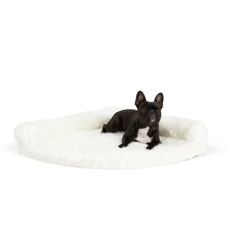 Paw Brands, PupRug™ Space Saver Memory Foam Corner Dog Bed, Polar White