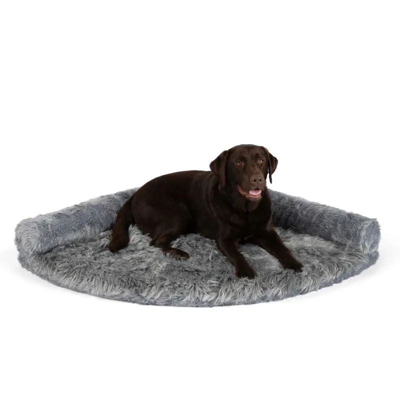 Paw Brands, PupRug™ Space Saver Memory Foam Corner Dog Bed, Polar White