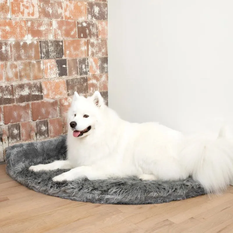 Paw Brands, PupRug™ Space Saver Memory Foam Corner Dog Bed, Polar White