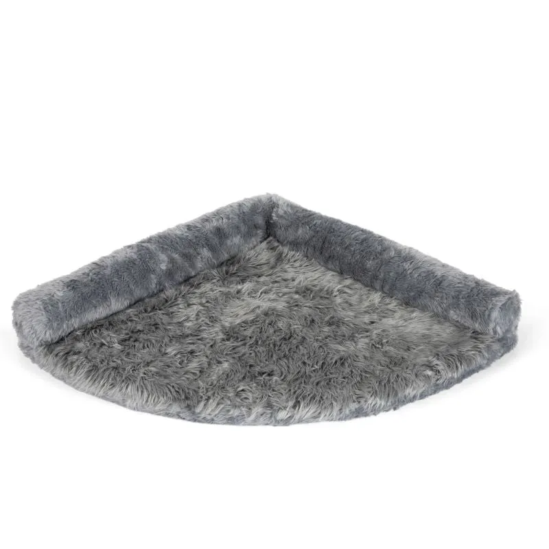 Paw Brands, PupRug™ Space Saver Memory Foam Corner Dog Bed, Polar White