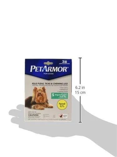 PetArmor for Dogs, Flea and Tick Treatment for Small Dogs (5-22 Pounds), Includes 3 Month Supply of Topical Flea Treatments