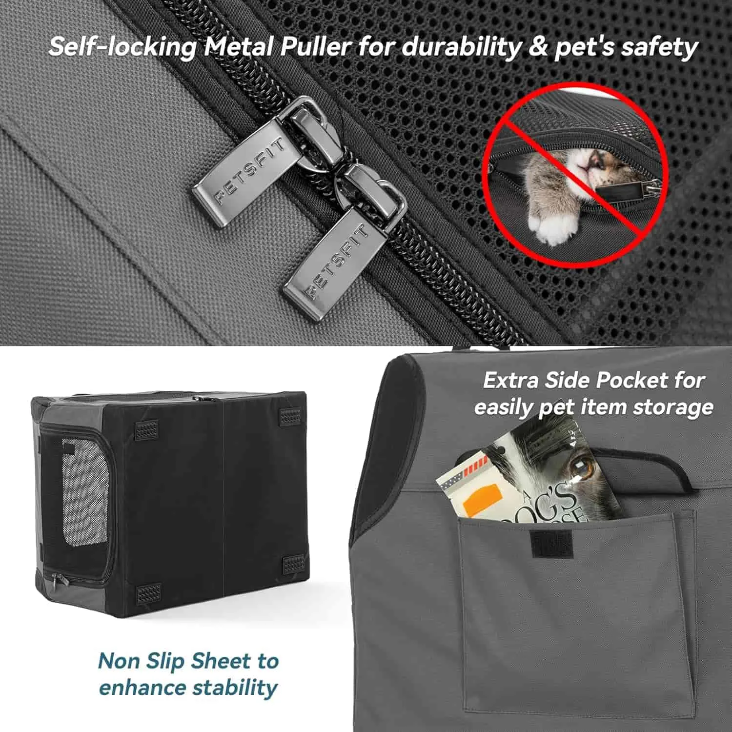 PETSFIT Soft-Sided Portable Travel Kennel for Pet