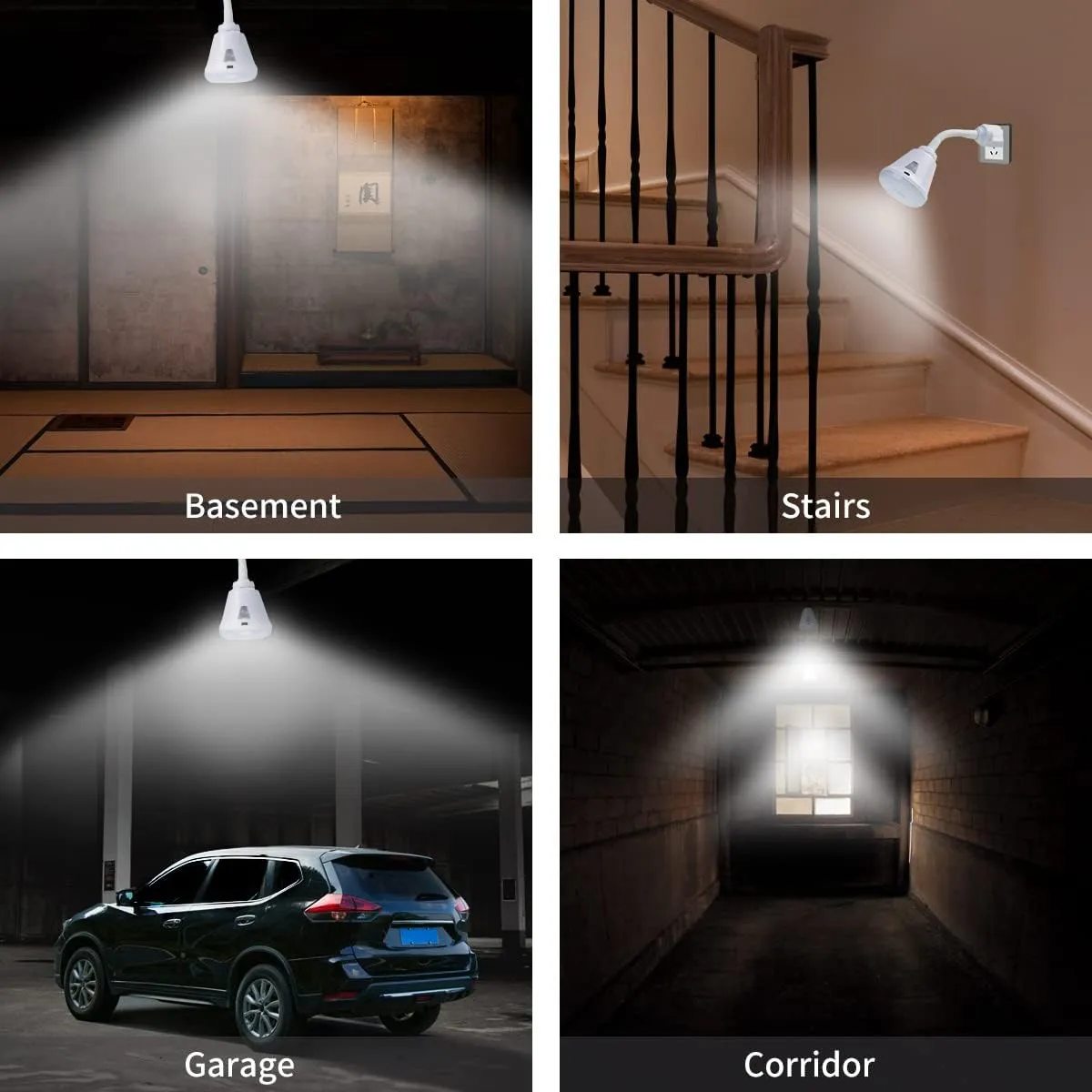 Plug in Motion Sensor Night Light, LED Infrared Sensor Light 6W Light AC 85-265V PIR Infrared Sensor Motion Detector Light Bulb Lamp (Warm Light, US Plug)