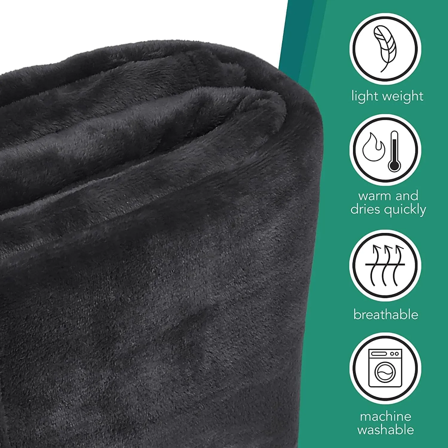 Polar Fleece Throw Blanket for Couch, Twin Bed, Chair, Kids, Adults, Pets 50x60 Soft Cozy Reversible Throw Blanket (Midnight Black)