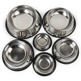 Premium Stainless Steel Pet Food Bowl with Non-Slip Rubber Base