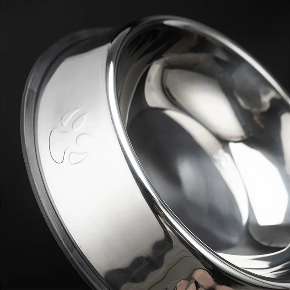 Premium Stainless Steel Pet Food Bowl with Non-Slip Rubber Base