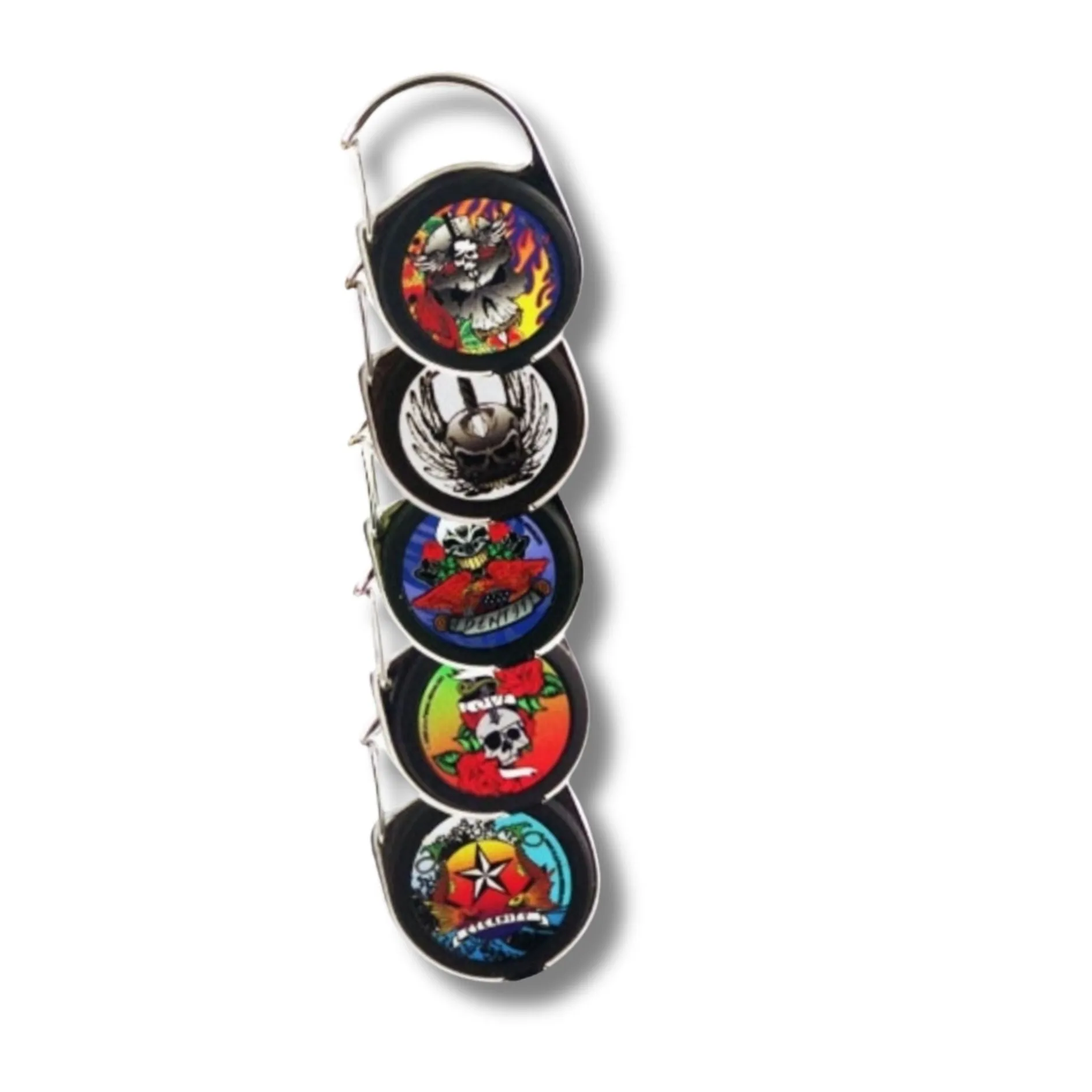 Premium Tattoo Series Lighter Leash - Retractable Holder (4-Pack, Assorted Designs)