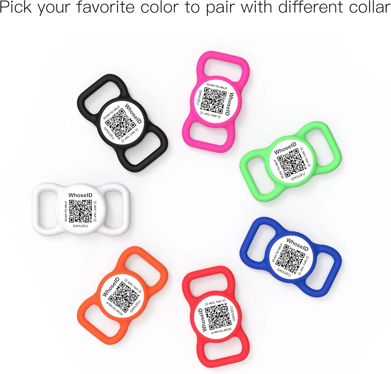 QR Code Dog Tag with NFC, Personalized Silicone Dog ID Tag, Modifiable Pet Online Profile, Multiple Emergency Contact, Scan QR Code Send Pet GPS Location Email (Regular, Orange)