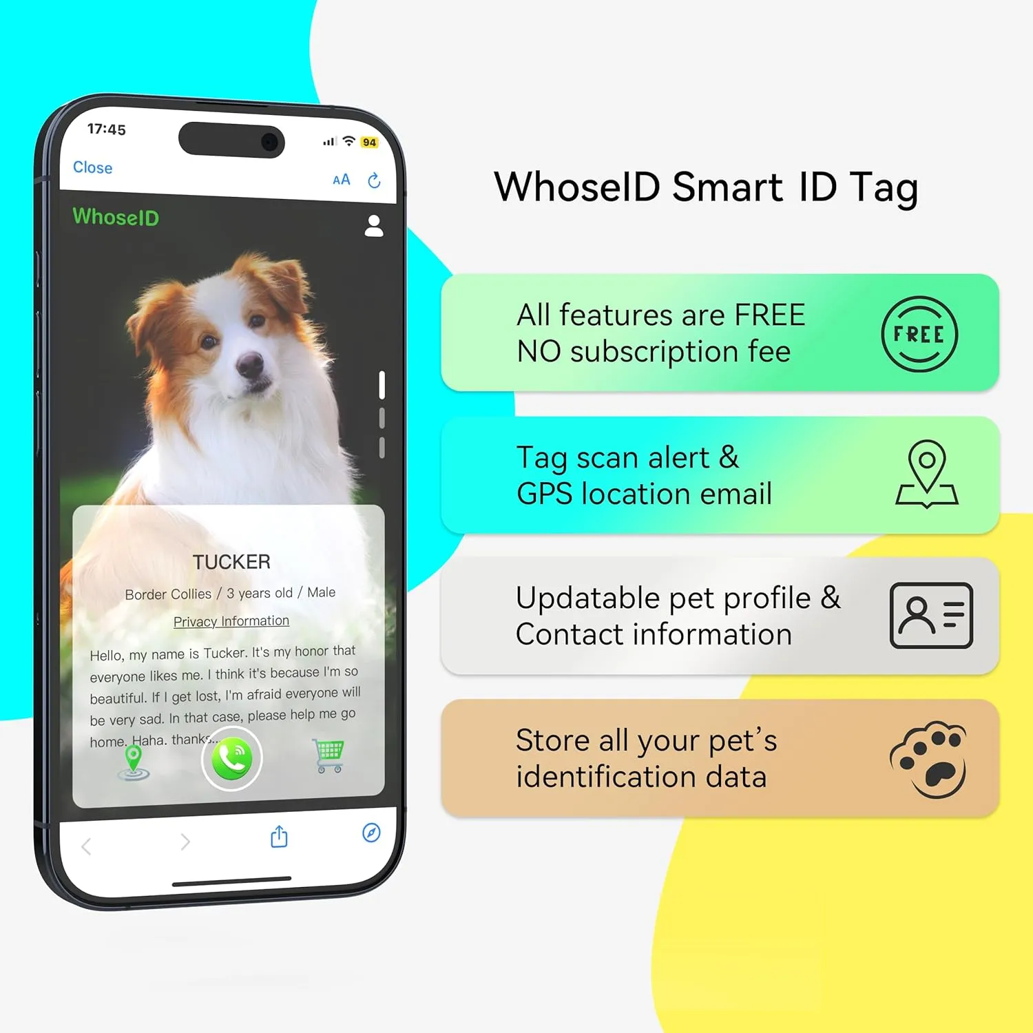 QR Code Dog Tag with NFC, Personalized Silicone Dog ID Tag, Modifiable Pet Online Profile, Multiple Emergency Contact, Scan QR Code Send Pet GPS Location Email (Regular, Orange)