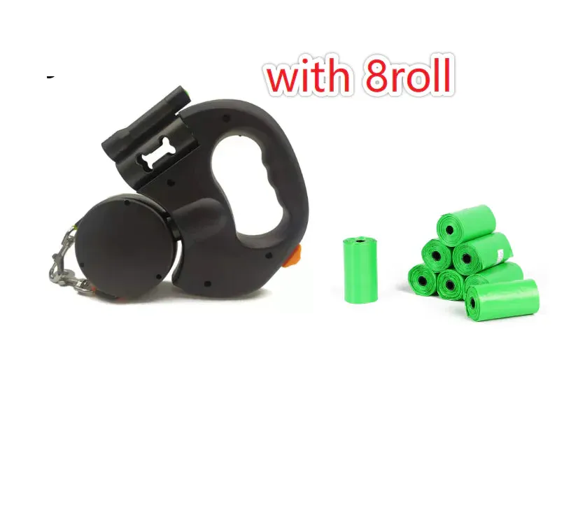 Retractable Dual Dog Leash with Reflective Feature and Flashlight