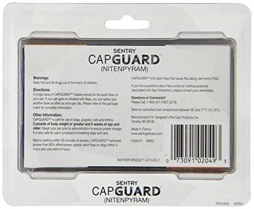 SENTRY Capguard (nitenpyram) Oral Flea Control Medication, 2-25 lbs, 6 count