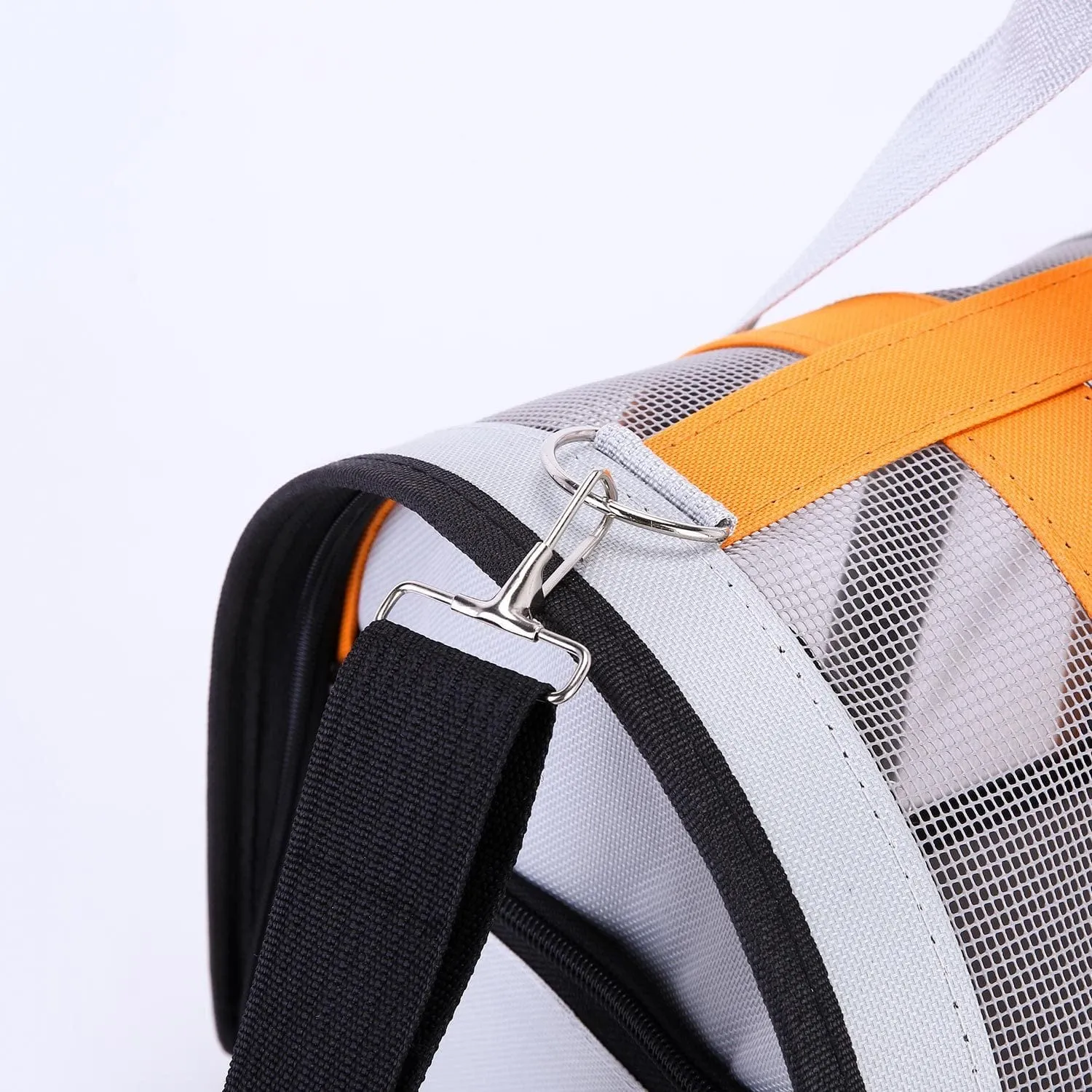 Size M Light Green And White Foldable Pet Carrier Bag - Lightweight, Breathable, and Spacious for All Seasons