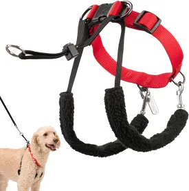 Sporn Original Training Halter, No Pull Dog Harness for Large Dogs with Red Padded Sherpa Sleeves, Breathable Dog Harness No Pull, Provides to All Large Sized Breeds