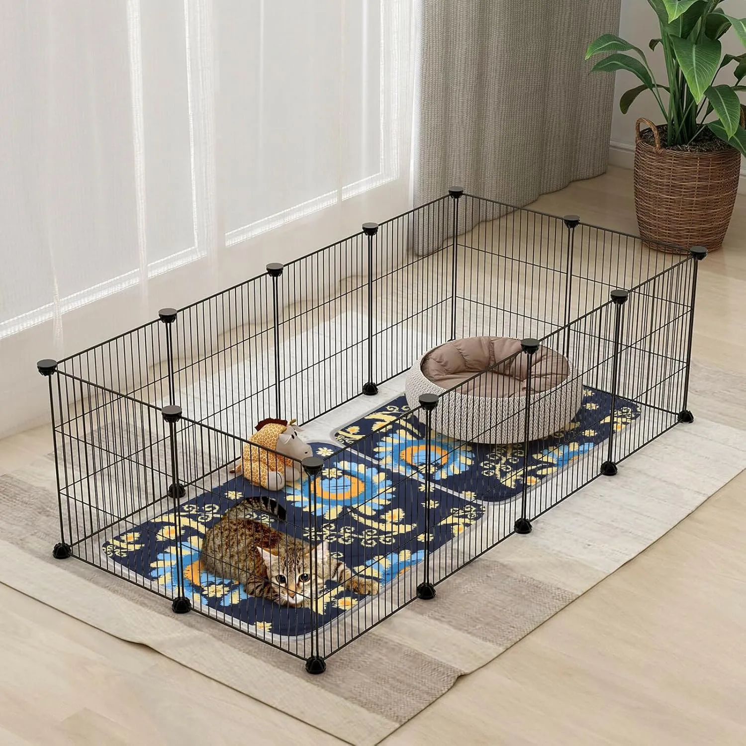 Tanice Guinea Pig Cage Liner, 2 Pack Guinea Pig Mats, Reusable Rabbit Cage Liner, Washable Guinea Pig Pee Pads for Small Animals 18" x 24"
