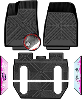 TYG Anti-Slip 6Pcs Custom Floor Mats for 2015-2020 Tesla Model X 6 Seater | All-Weather Car Floor Liners for SUV with Weather Strips | Automotive Carpet for Winter, Ski, Hunting | Cool Stuff for Tesla