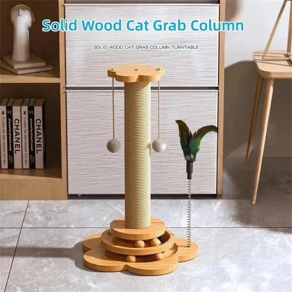 Wooden Cat Turntable Toy