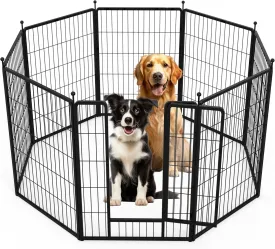 YSSOA Dog Playpen Indoor, Puppy Playpen Indoor Outdoor for Yard, Camping, RV, 40" Height 8 Panels Heavy Duty Dog Pen for Small/Medium/Large Dogs, Black